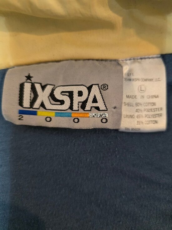 Vintage Ixspa Blue & Black Full Zip Jacket Lion Embroidery Mens Size L - Picture 8 of 12